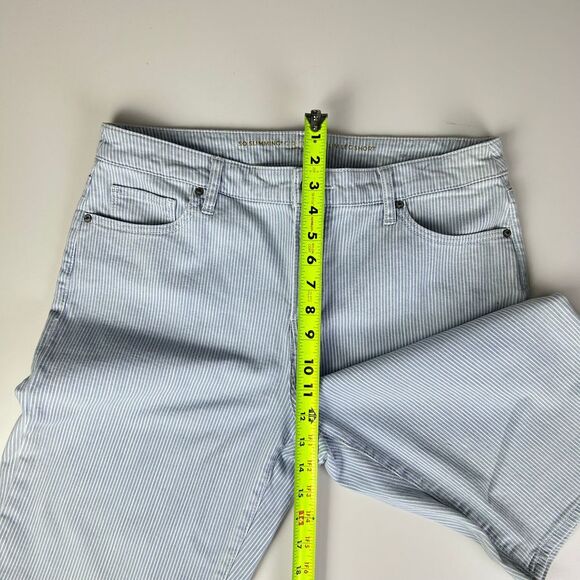 Chico's Blue & White Striped So Slimming‎ Girlfriend Slim Leg Shorts Size 10 - Picture 8 of 12